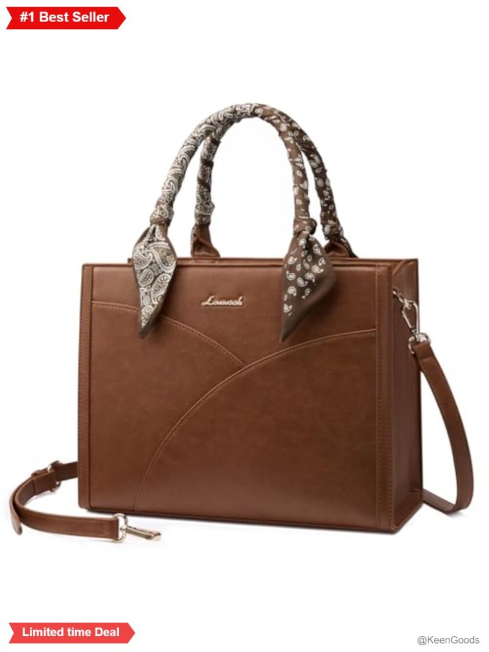 LOVEVOOK Satchel Tote Purse Vegan PU Leather with Scarf Strap